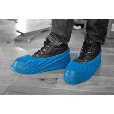 Blue Poly Elasticated Overshoes x 100