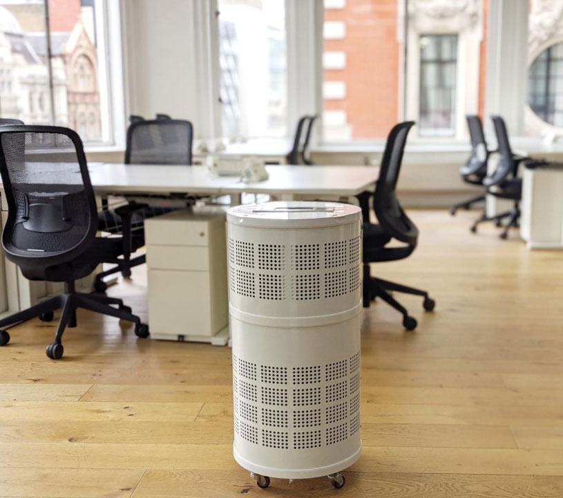 Bring the best hospital grade air purifier technology into any workplace - Portable and removes and kill viruses and bacteria with &gt;99.97% effectiveness including Coronavirus