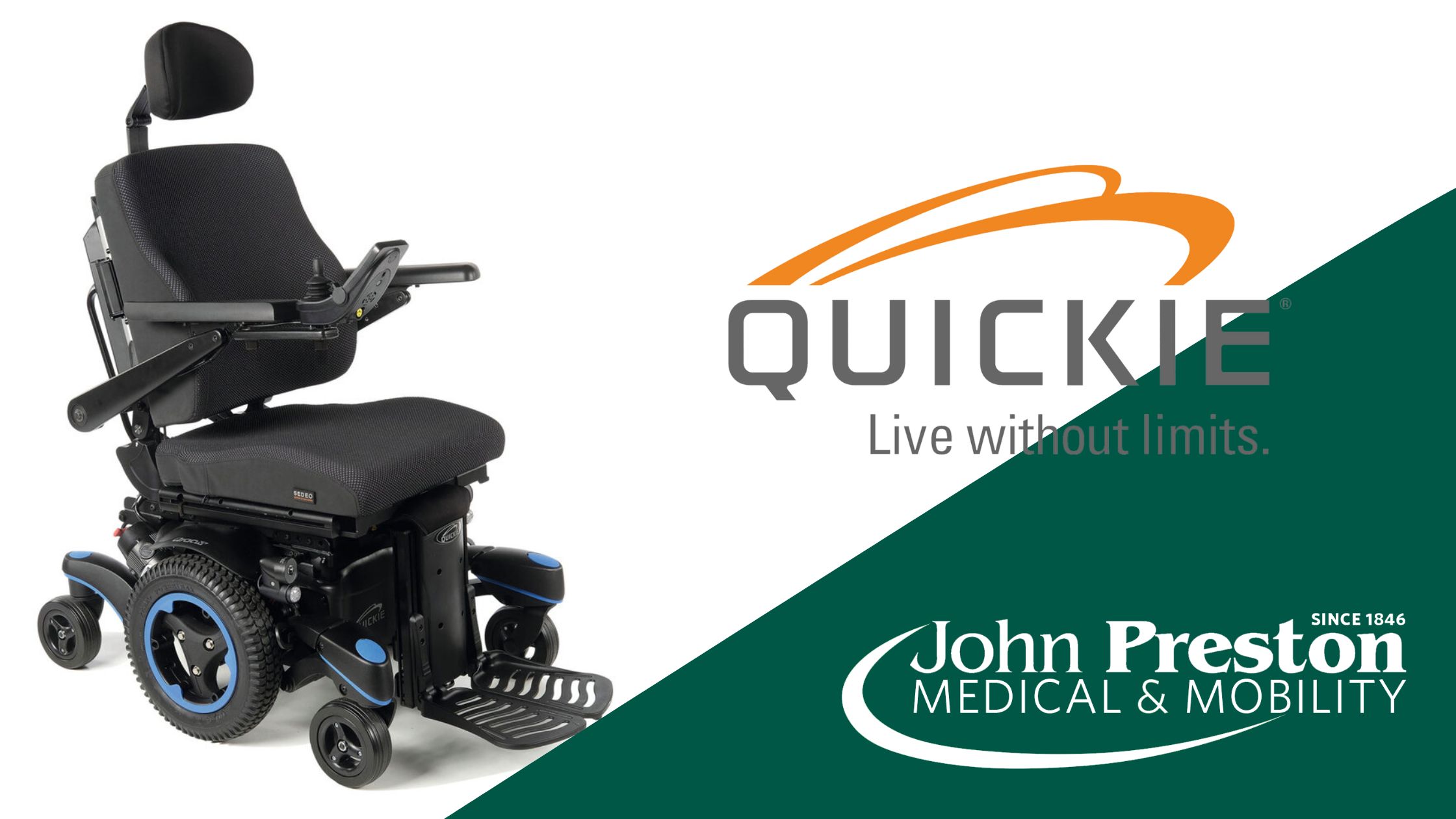 Craig&#039;s new custom configured Quickie Q700 M powerchair - Motability Northern Ireland